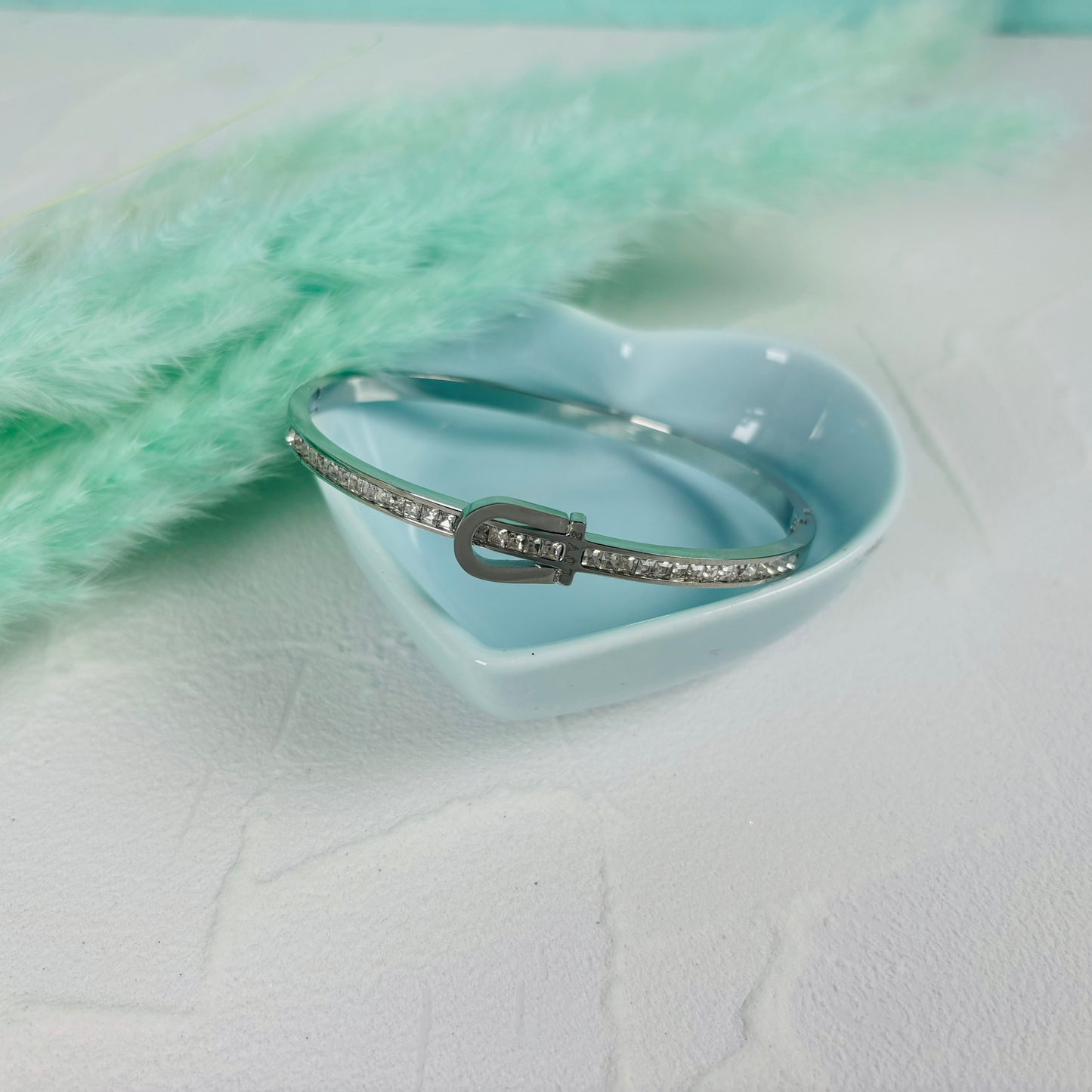 Silver Zircon Bangle