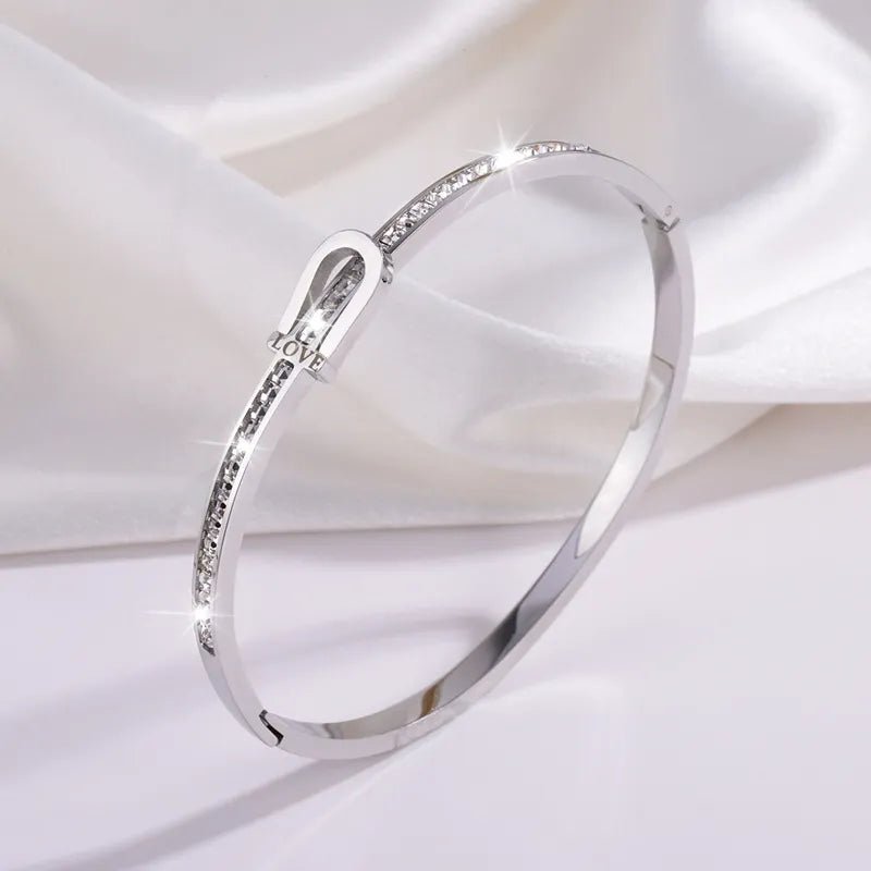 Silver Zircon Bangle