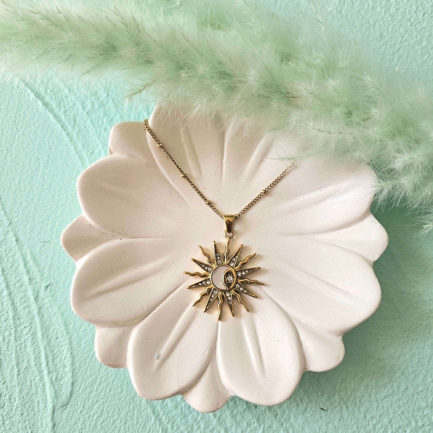 Sun moon necklace