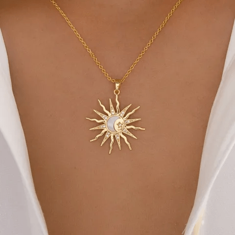 Sun moon necklace