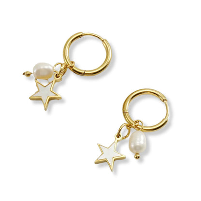 Pearl & stars earrings