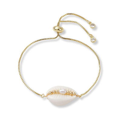 Shell and pearl bracelet