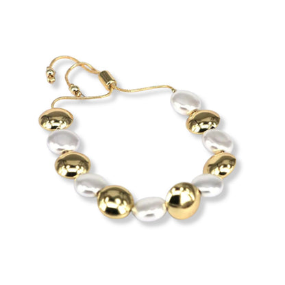 Puff pearls adjustable bracelet