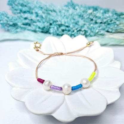 Colorful pearl bracelet