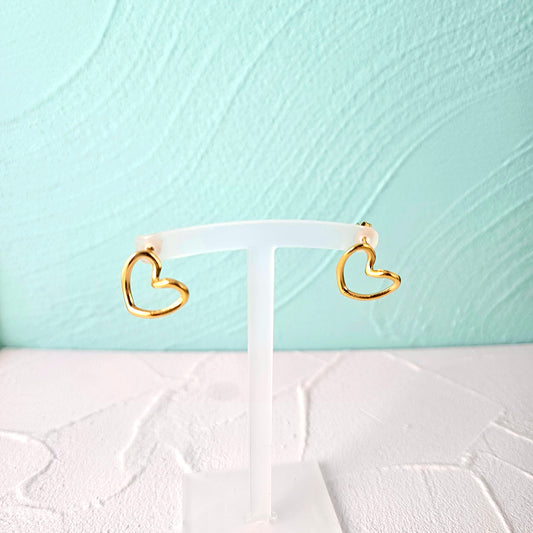 Simple heart golden earrings