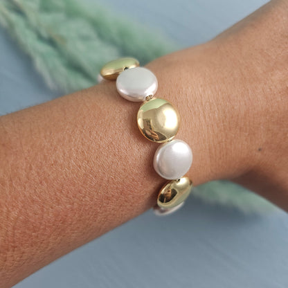 Puff pearls adjustable bracelet