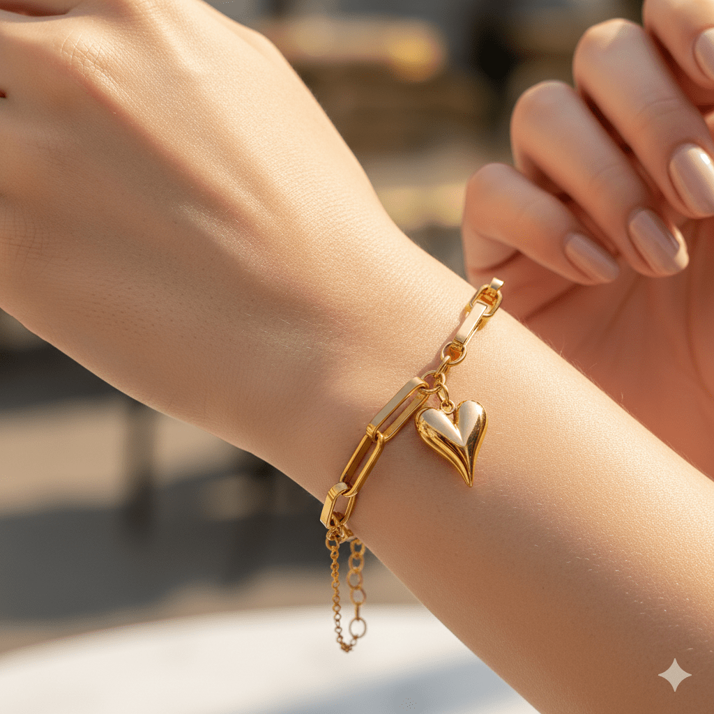 Drop heart bracelet