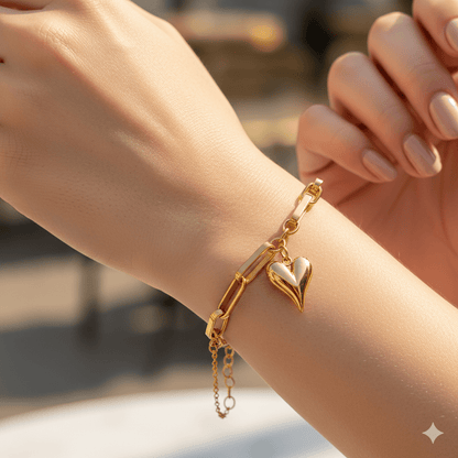 Drop heart bracelet