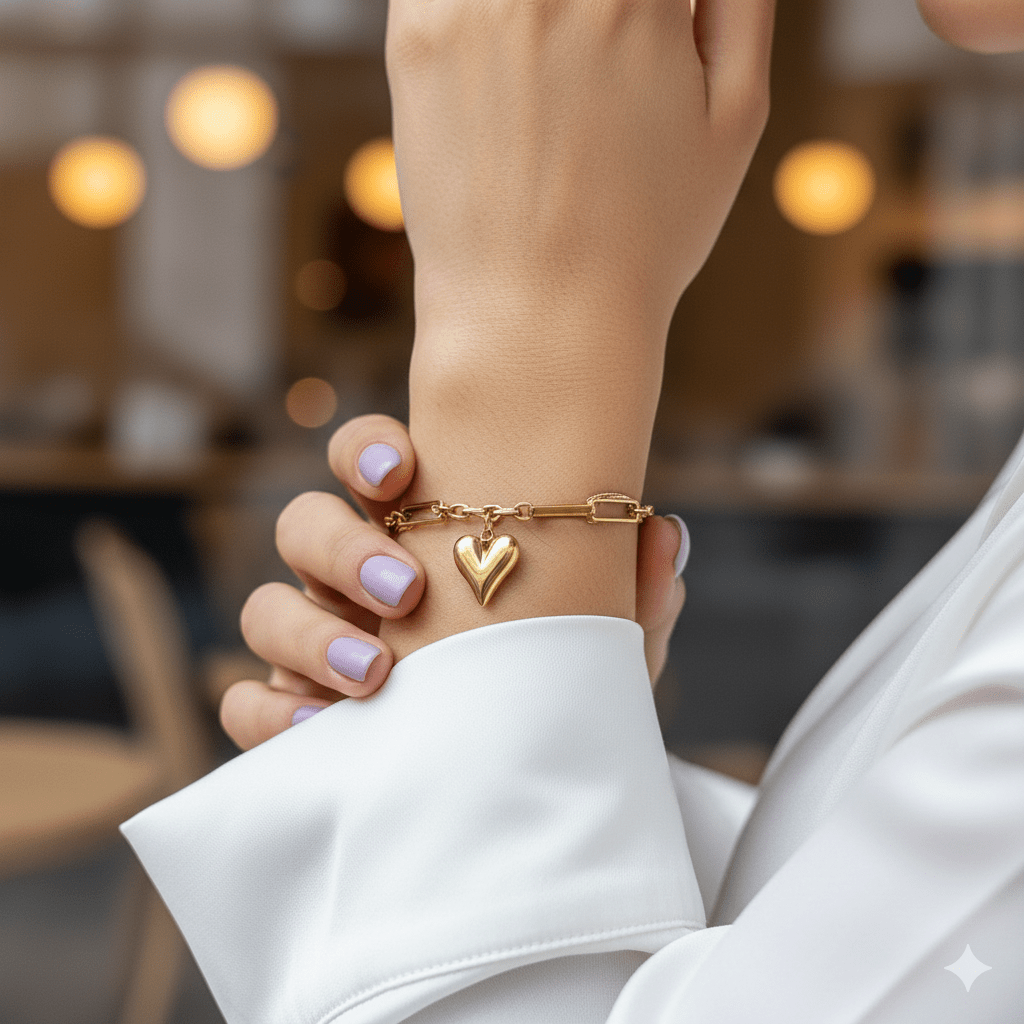 Drop heart bracelet