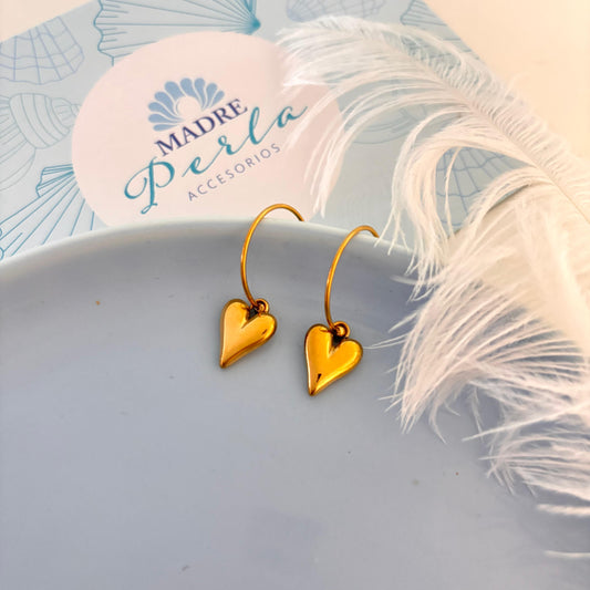 Drop heart earrings