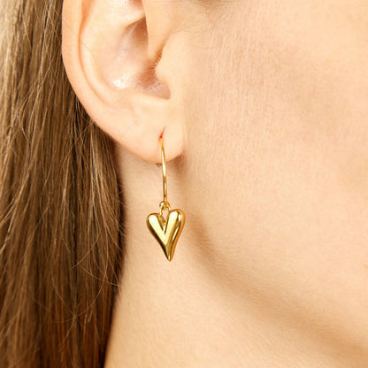 Drop heart earrings