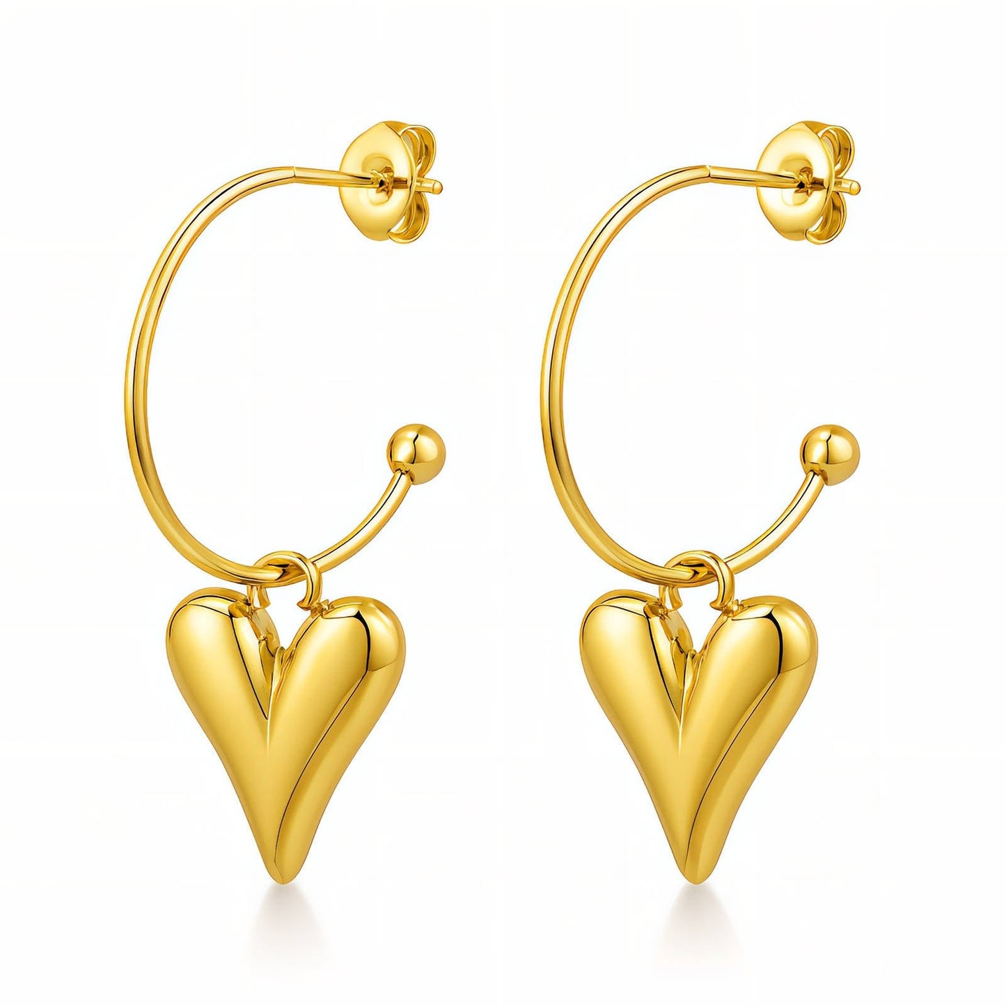 Drop heart earrings