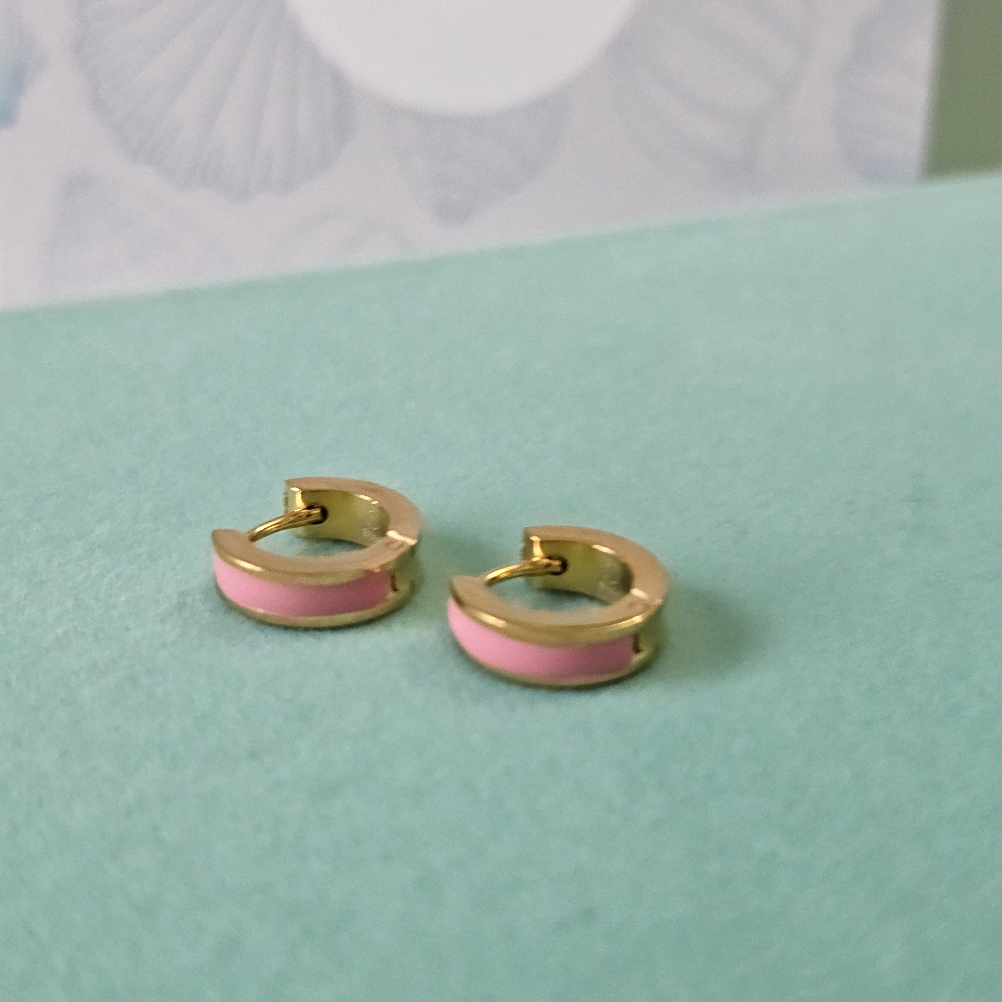Pink hoop earrings