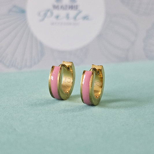 Pink hoop earrings