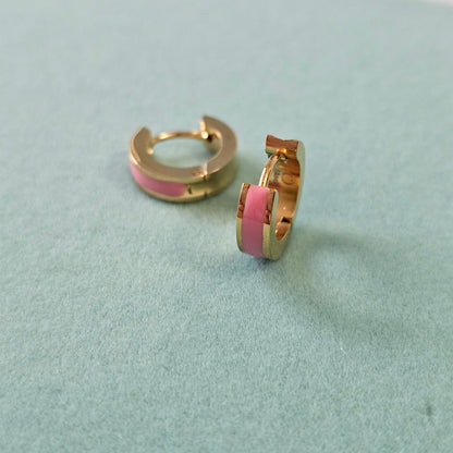 Pink hoop earrings