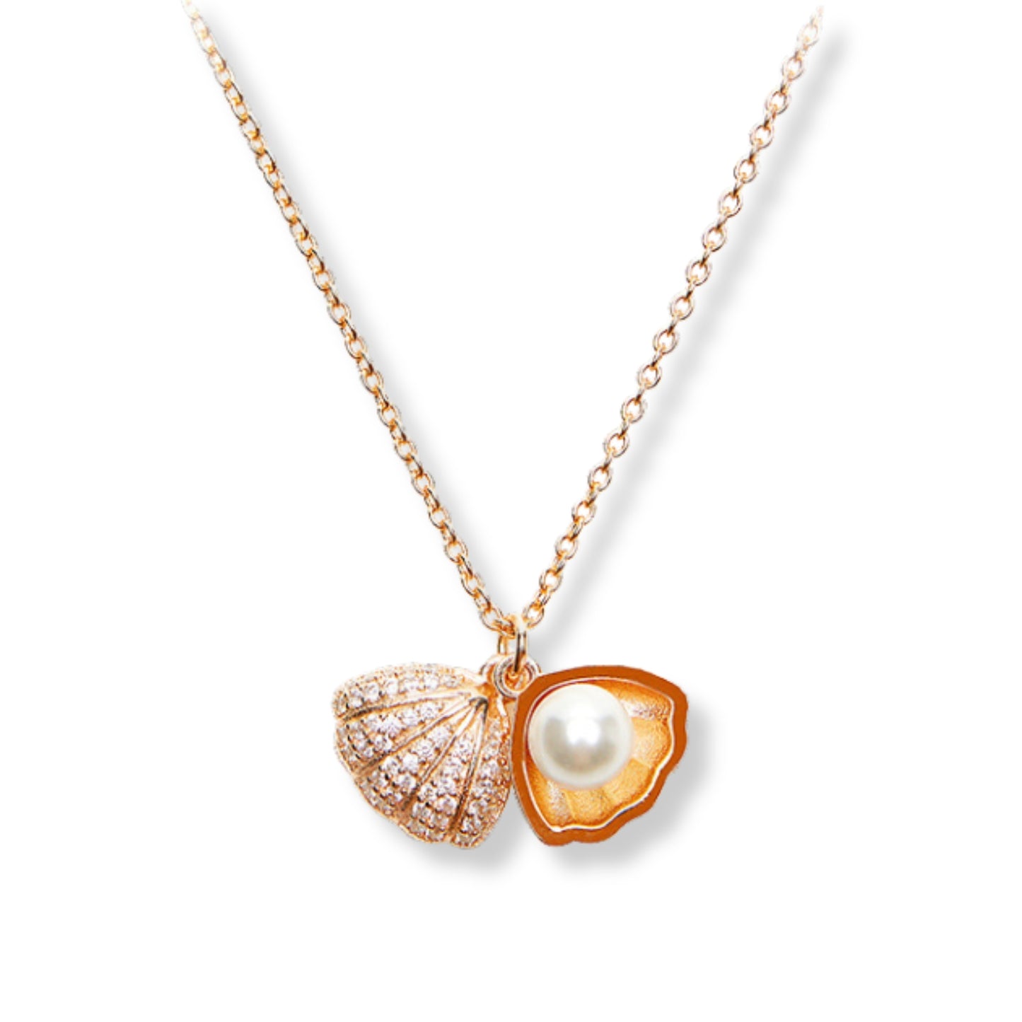 Shell and pearl necklace