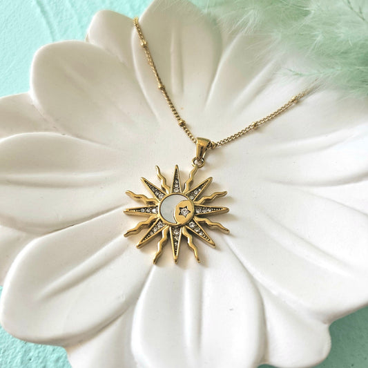 Sun moon necklace