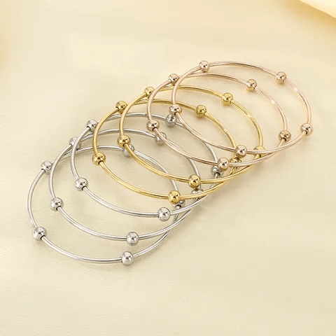 Tricolor dots bangle set